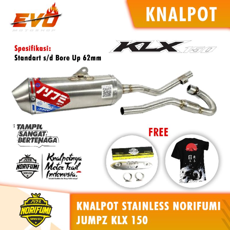 knalpot norifumi KLX 150 jumpz stainlese