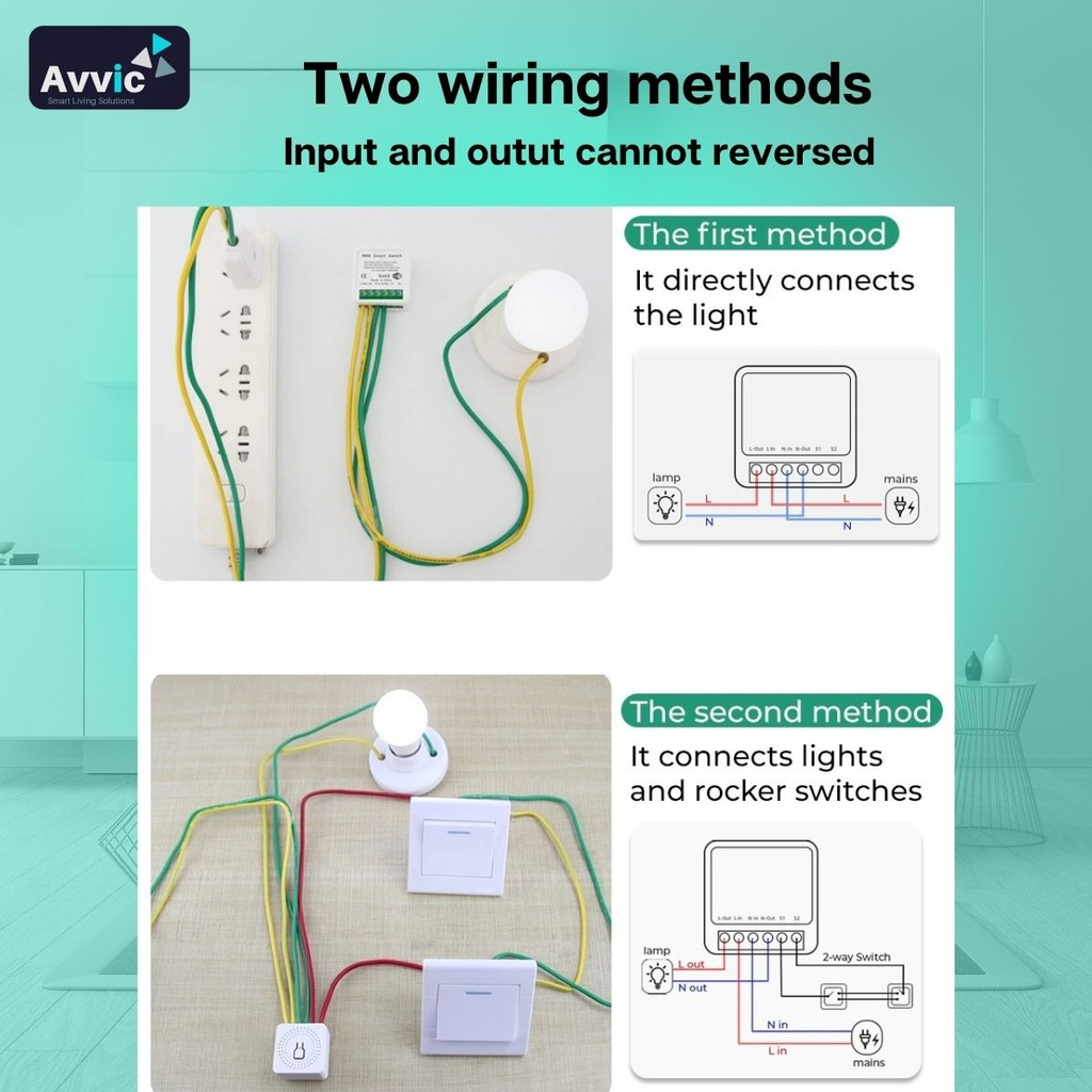 SMATRUL Mini Two Way Smart Switch WiFi DIY Module 16A Saklar Pintar Tuya Supports Google Home Alexa