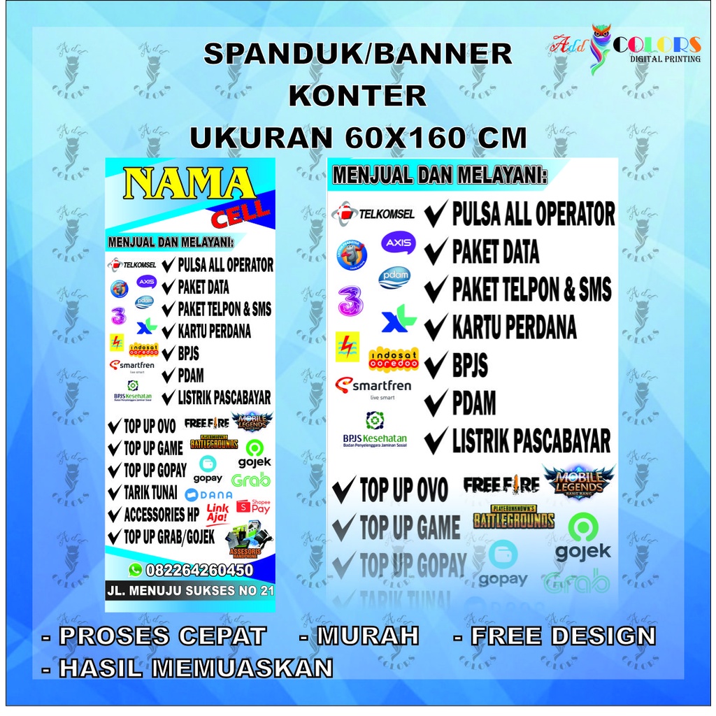 Jual Banner/Spanduk Konter Ukuran 60X160 Cm | Shopee Indonesia