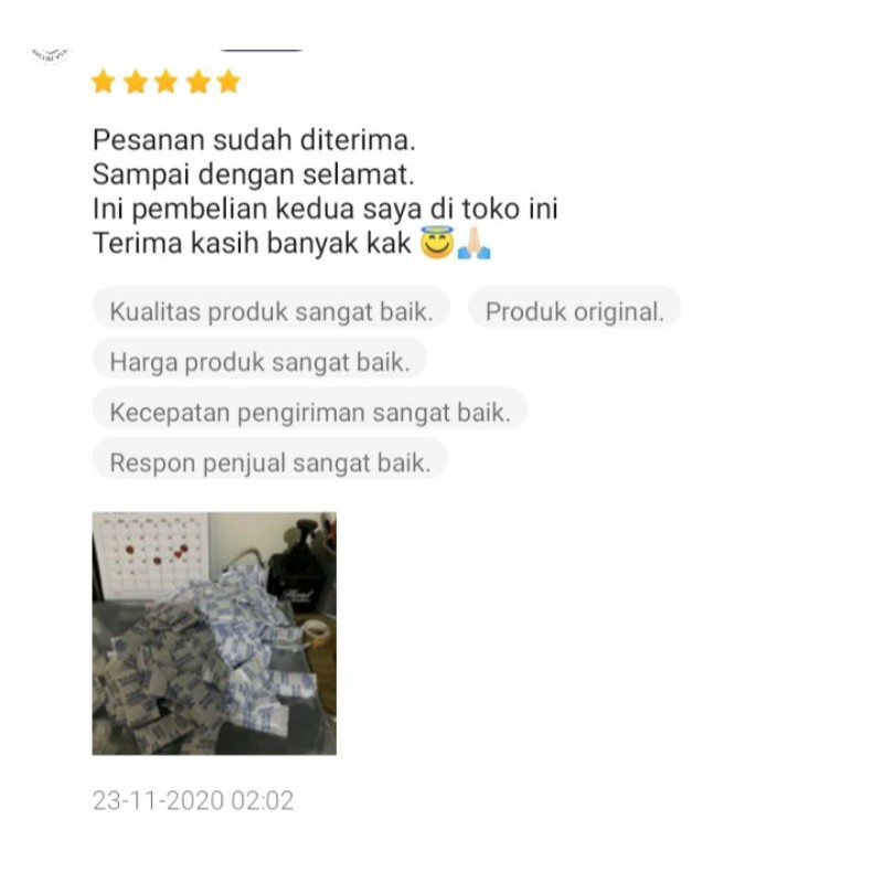 silica gel natural bungkus kertas 5cm sachet kualitas no satu anti jamur lembab dan bau