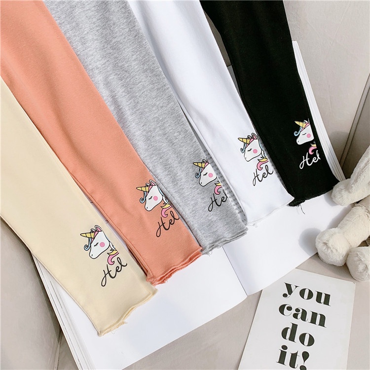 HappyOliver LEGGING UNICORN HELLO legging anak perempuan celana panjang import