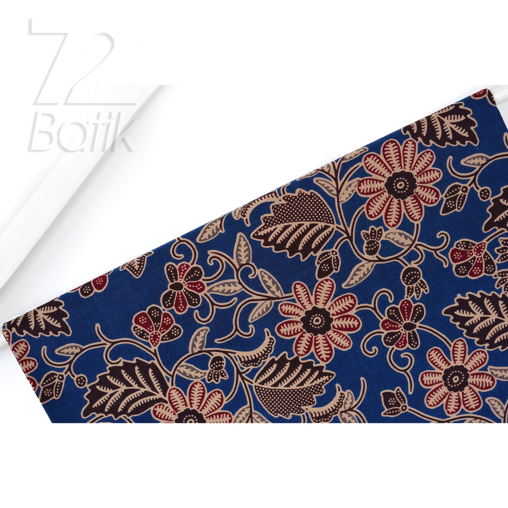 KAIN BATIK PREMIUM Bahan Katun Motif Sekar Maruto Warna Biru Tua Dongker Dark Blue 728371 Cap 72 Jarik Jarit Samping Kebat Panjang Batik Katun Modern Premium Bahan Seragam Batik Pernikahan Kantor Keluarga Murah Kamen Jadi Batik Bali Lembaran