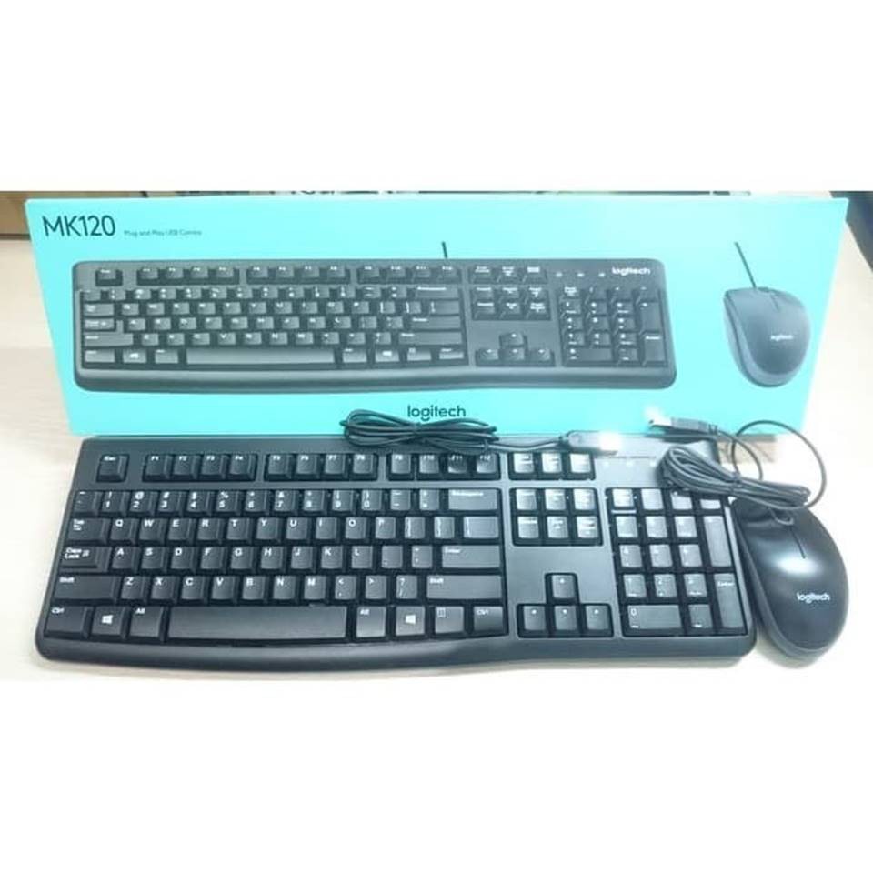 LOGITECH COMBO KEYBOARD MOUSE USB MK120 ORIGINAL KEYBOARD PC LAPTOP NETBOOK