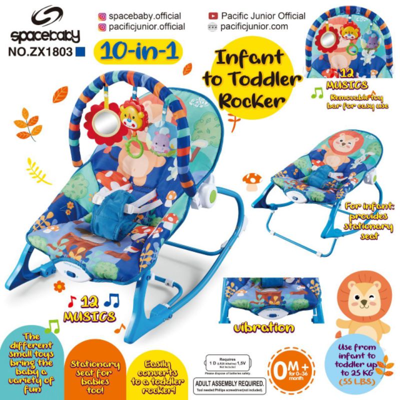 Jual BOUNCER BAYI SPACEBABY 10 IN 1 ZX1803 (AYUNAN BAYI) | Shopee Indonesia