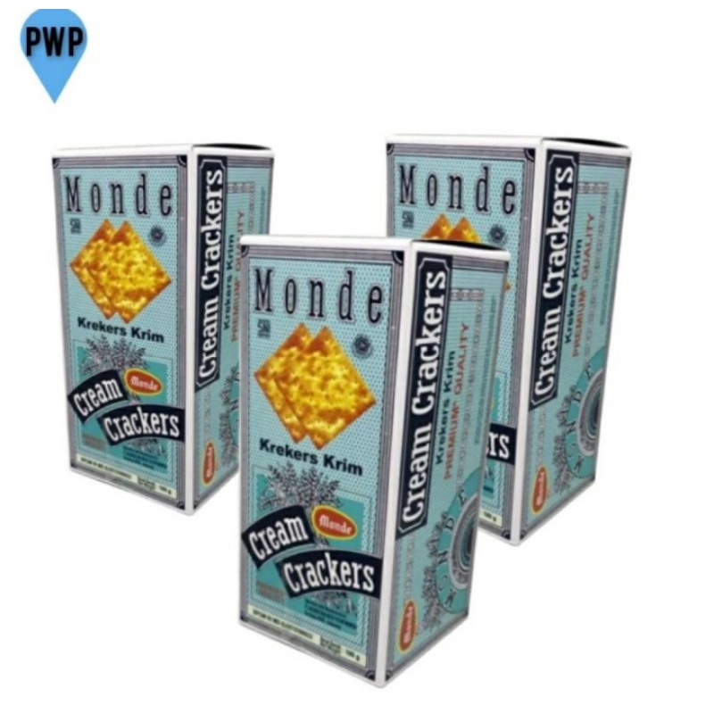 

Monde Cream Crackers Biskuit Wafer Monde Krim Krekers 180gr Paket 3pc