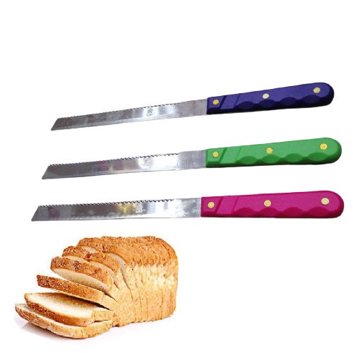 Pisau Potong Roti Tawar Bolu Kue Tart 2 Sisi Stainless Steel Bread Knife