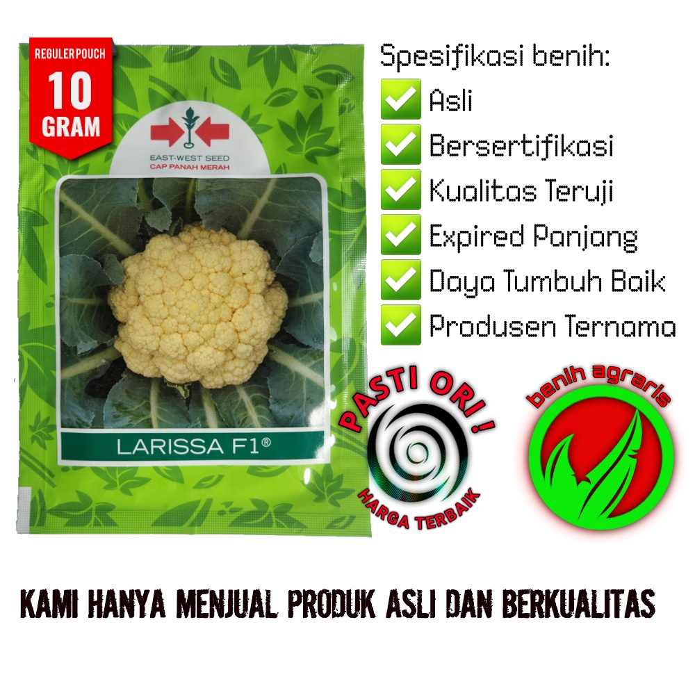 Benih Bunga Kol Larissa F1 10 gr Cap Panah Merah - bungkol brokoli kembang kol