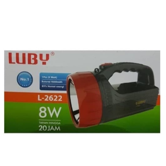 COD SENTER TANGAN LED RECHARGEABLE LUBY 8 WATT L-2622 TAHAN 20 JAM//SENTER TANGAN LUBY L-2622 8 WATT CAHAYA PUTIH