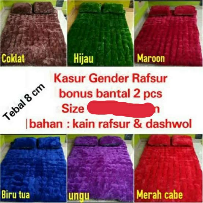 Kasur Gender Premium Ukuran 175 x 135 x 10 CM Free 2 Bantal bisa pilih warna