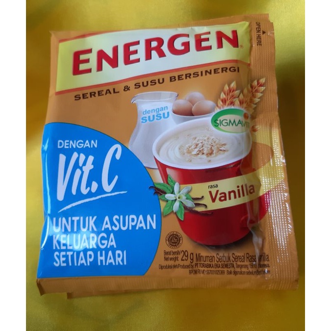 

Energen Vanila Renceng isi 10 Sachet Kemasan Baru @ 34gr