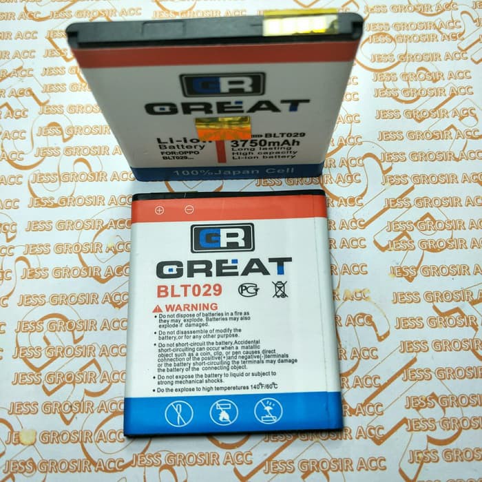 Baterai Battery GREAT Double Power BLT029 BLP029 For Tipe OPPO Joy , Clover R1001 R821 R815