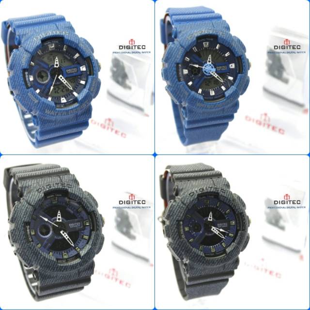 Digitec 2115 T Original Jam Tangan Pria 2115T Dualtime Jamtangan Sport Anti Air Rubber DG-2115T