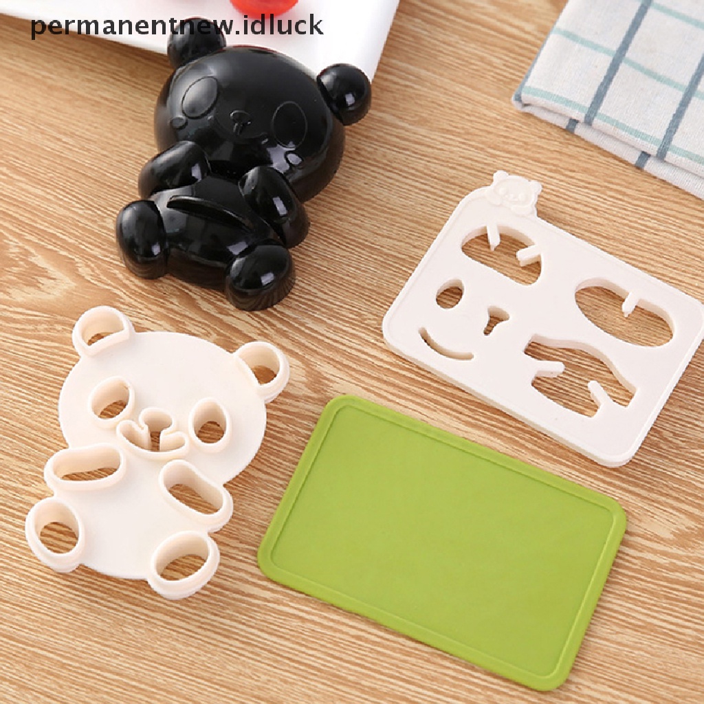 Set Cetakan Nasi Sushi Bento 4 in 1 Bentuk Panda 3D Multifungsi