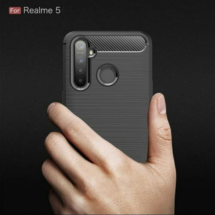 CASE SLIM FIT CARBON IPAKY REALME 5 SOFTCASE - FA