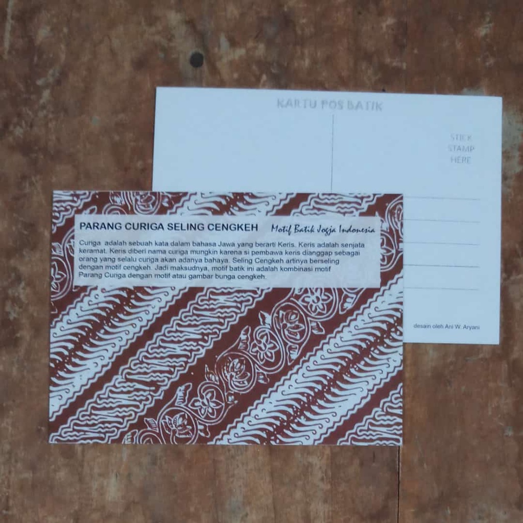 

KARTU POS BATIK INDONESIA POSTCARD MOTIF PARANGCURIGA SELING CENGKEH ISI 5 LEMBAR