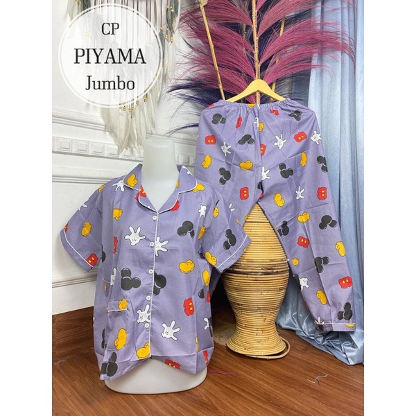 BAJU TIDUR CP PIYAMA 4L MOTIF BUNGA / PIYAMA MOTIF BUNGA / BAJU TIDUR BUNGA MURAH /PIYAMA CP MURAH-ZR #01