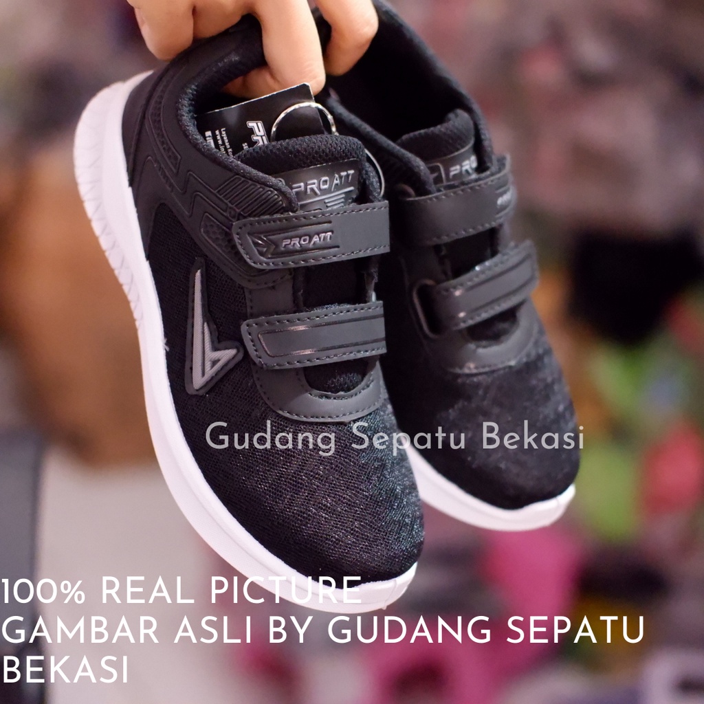 SEPATU ANAK SEKOLAH LAKI LELAKI & PEREMPUAN SNEAKERS CASUAL SD SMP PRO ATT PA 700 HITAM PUTIH-5
