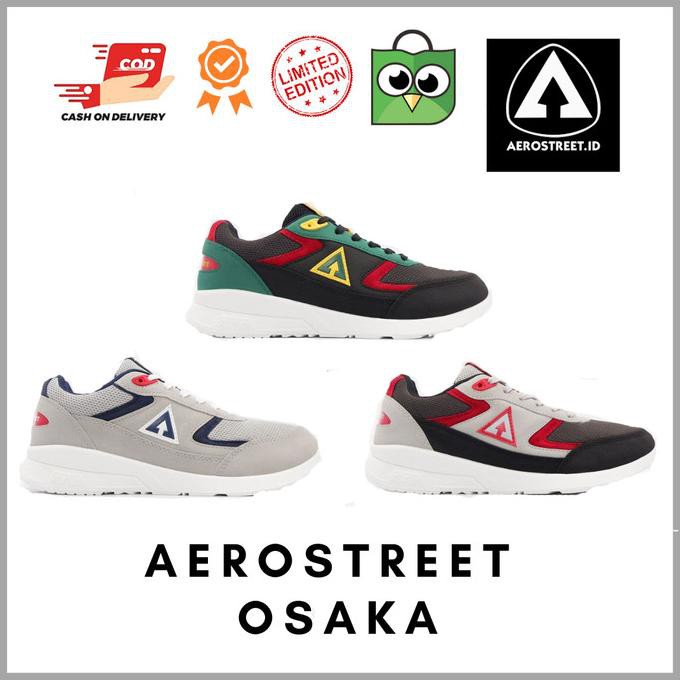 [murah] sepatu aerostreet osaka merah/hijau/krem original