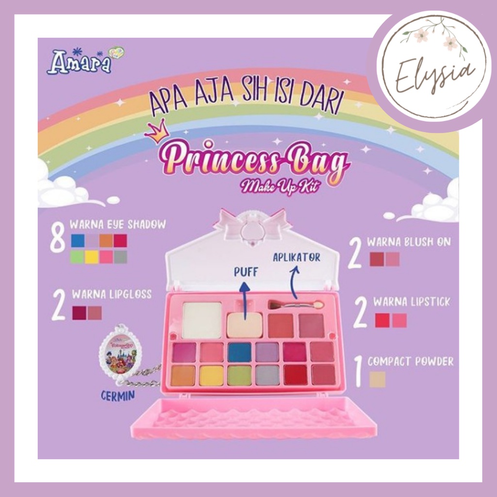 Amara Kids Princess Bag Make Up Kit | Make Up Anak Amara by Purbasari Orignal BPOM
