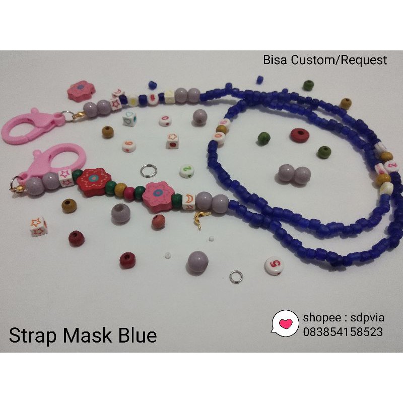 strap mask blue/tali masker/tali kacamata DIY