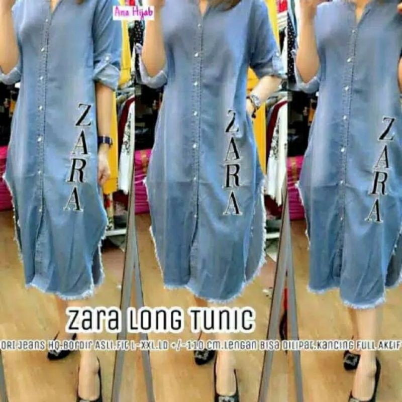 Zara long tunik/tunik jeans/original produk
