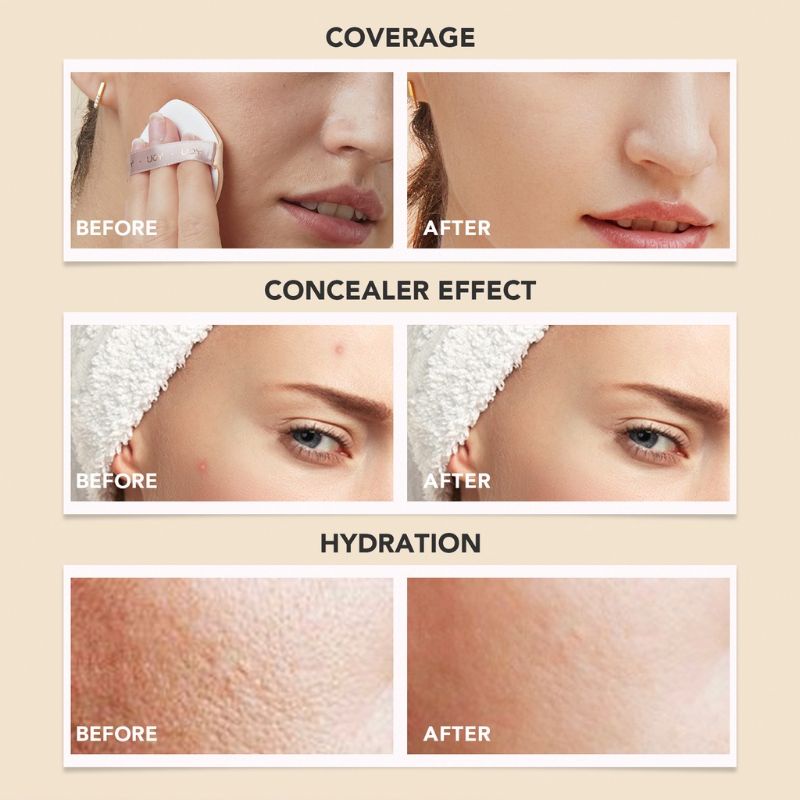 (GOSEND/COD) YOU NOUTRIWEAR + FLAWLESS CUSHION FOUNDATION SPF 40 PA+++ LONGWEAR FULL COVERAGE 16 HOUR SECOND SKIN