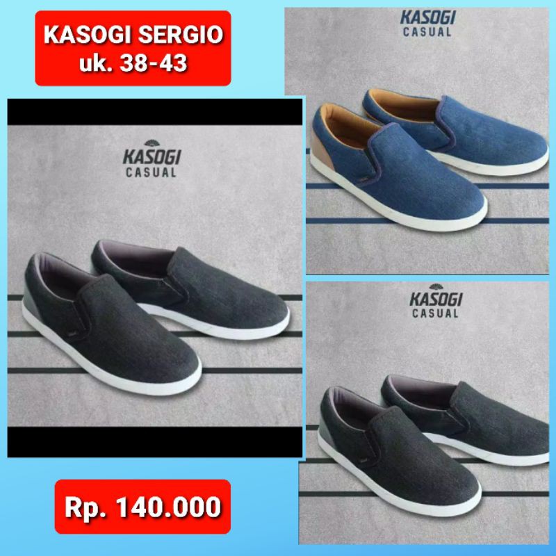 SEPATU SNEKERS- KASOGI SERGIO - SEPATU SANTAI  - SEPATU COWOK  - SEPATU SLIP ON