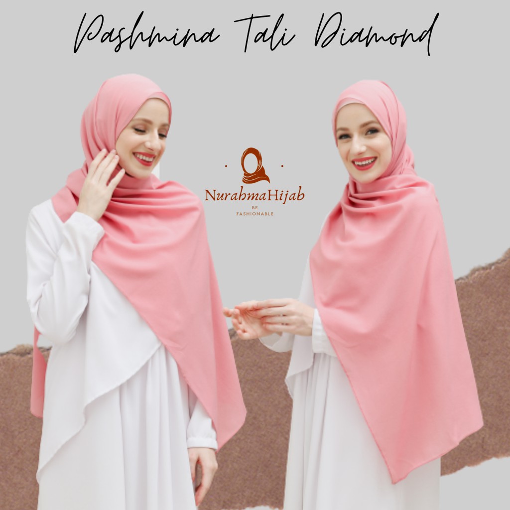 Hijab Pashmina Tali Diamond 75x200cm Pasmina Pastal Jahit Tepi