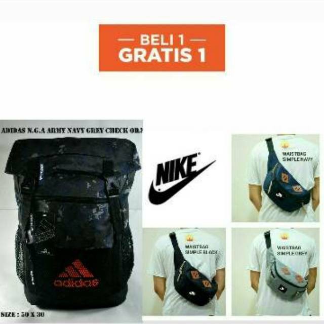 (FREE ONGKIR BUY 1 GET 1) TAS BACKPACK NIKE SB MODEL TERBARU /RANSEL PRIA COWOK CEWEK / SEKOLAH ANAK