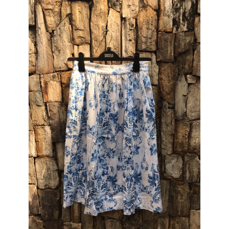 Zara midi skirt blue floral