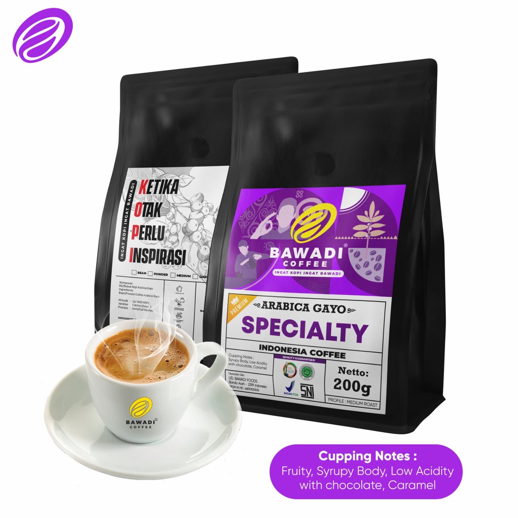 Kopi Arabica Specialty 200 gr - Bawadi Coffee - Arabica Gayo Premium - Kopi Aceh - Kopi -