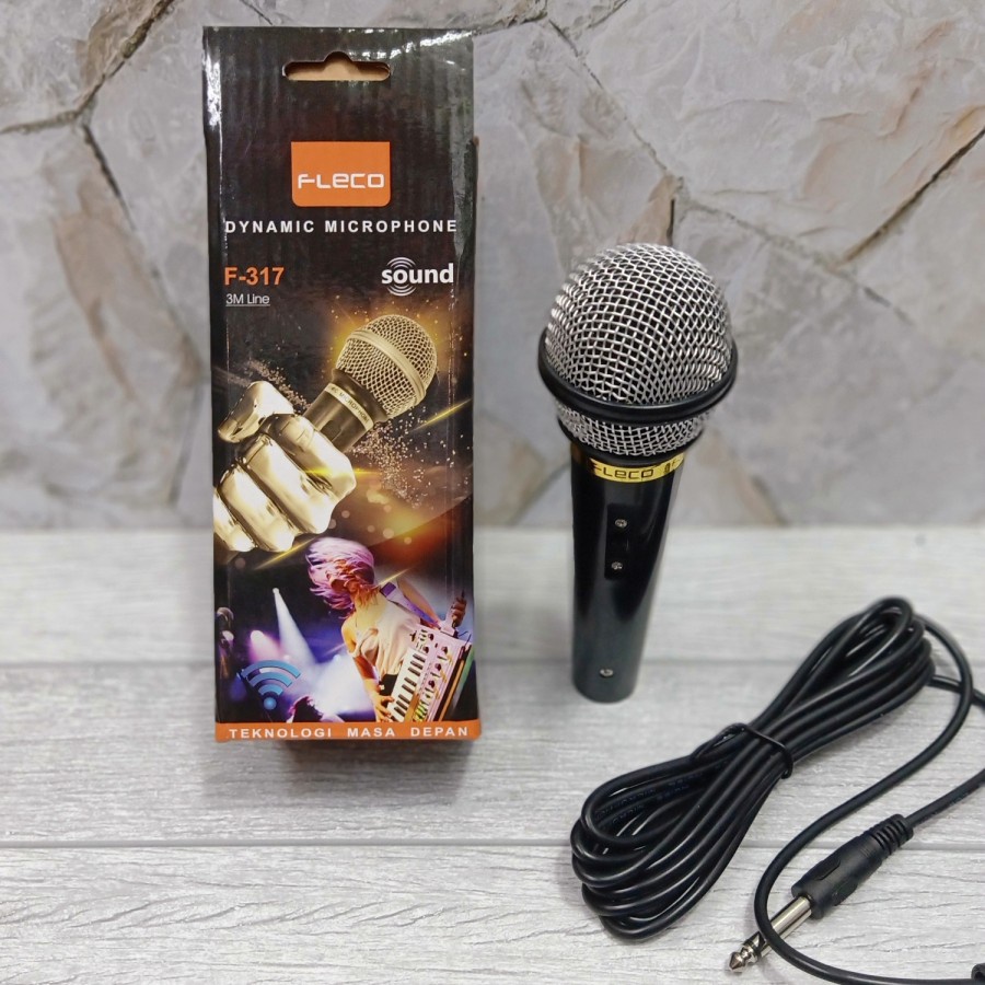 COD Mic Kabel Fleco F-317 Original - Microphone Murah Fleco F-317