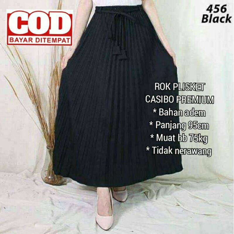 ROK PLISKET PREMIUM ROK WANITA PRADA CASIBO CREPE TALI BELT SANTAI FORMAL TERMURAH TERLARIS