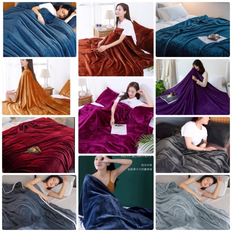 D&amp;Z Selimut bulu halus polos uk 140x200 import kualitas tinggi