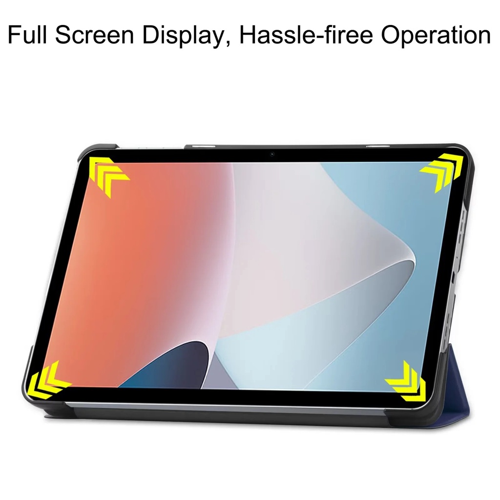 Untuk Oppo Pad Air (2022) 10.36 &quot;OPD2102 X21N2 Tablet Perlindungan Case Fashion Tri-fold Custer Stand Casing Flip Holder Warna Solid Leather Cover