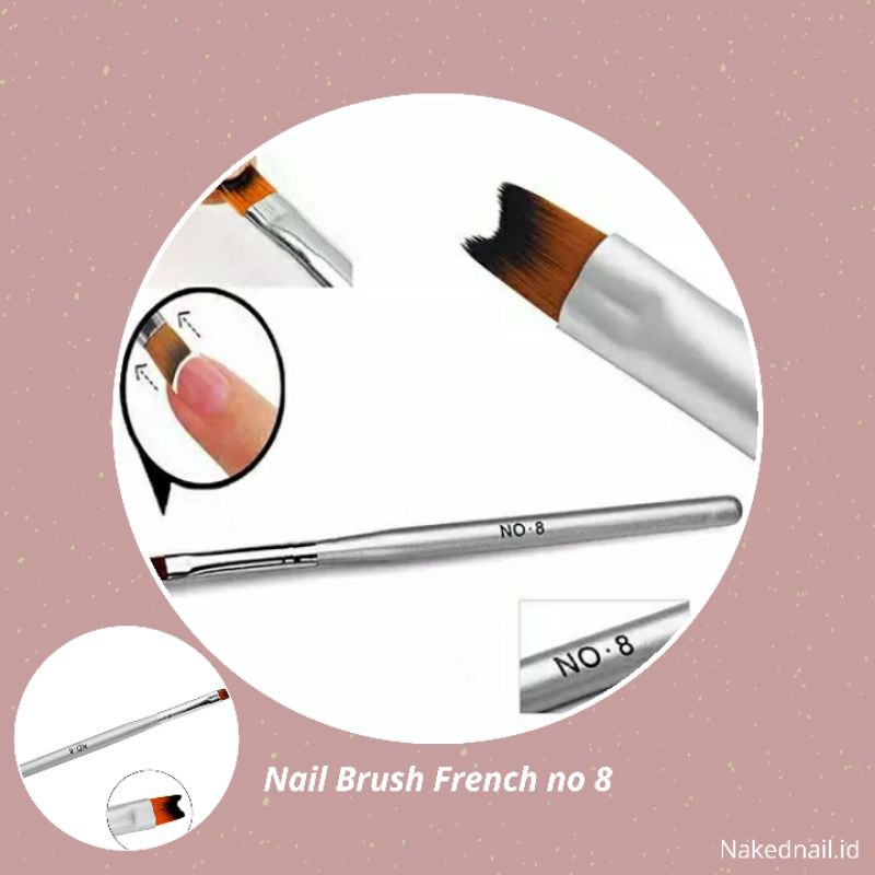 Nail brush French no 8 kuas french nail art  kuas kuku french