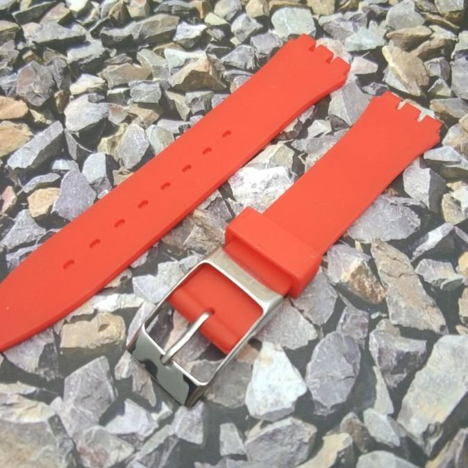 Jam Murah Tali Jam Tali Swatch Merah Swatch Strap Gent 17.0 Mm - Merah