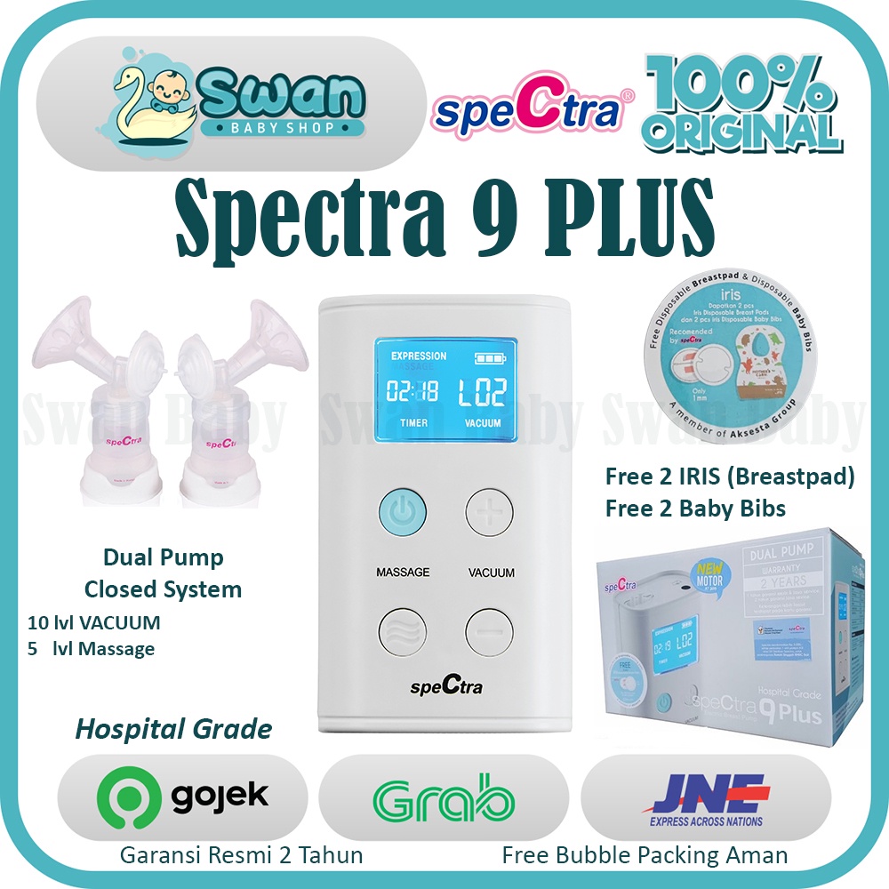 Pompa Asi Elektrik SPECTRA 9Plus Double Electric Breast Pump 9 Plus HOSPITAL GRADE