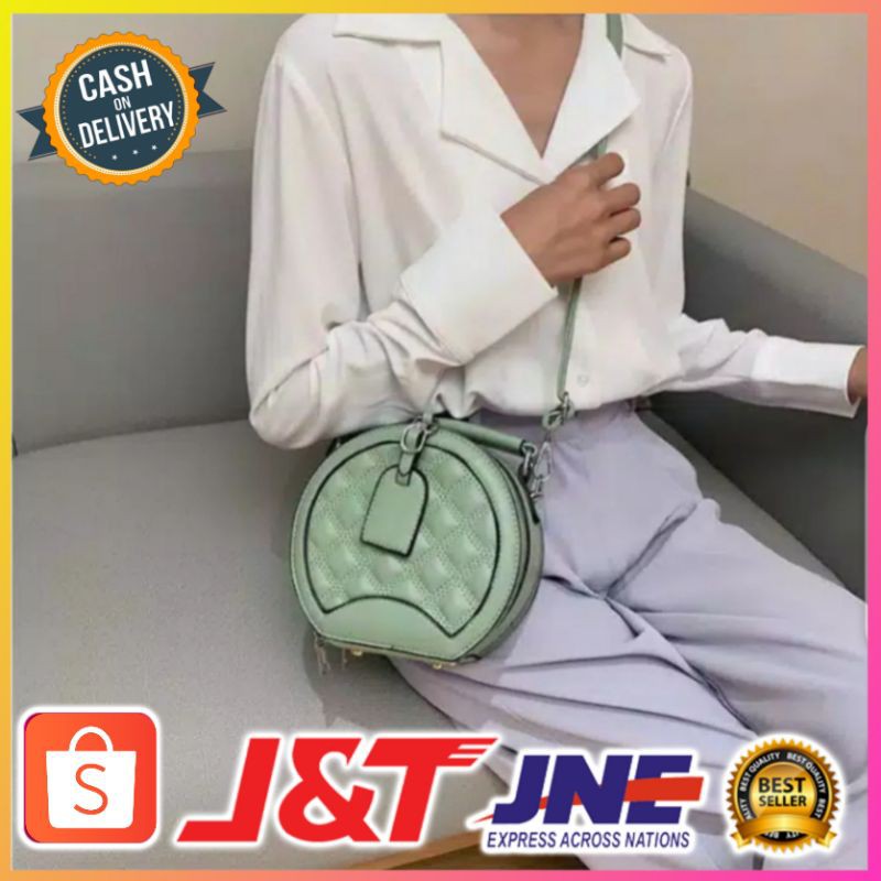 JUNASOO TAS WANITA SELEMPANG OVAL CUTE/TAS WANITA IMPORT/TAS WANITA MURAH/TAS JAKARTA #100093