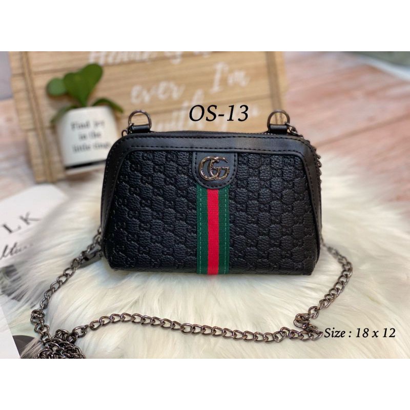 Tas Oval Wanita Mini Import / Tas Selempang Mini Tali Pake Rantai