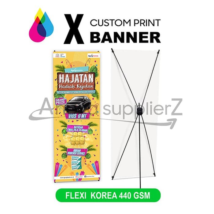 Cetak X Banner 80x180 cm (Flexi Korea 480 gsm)