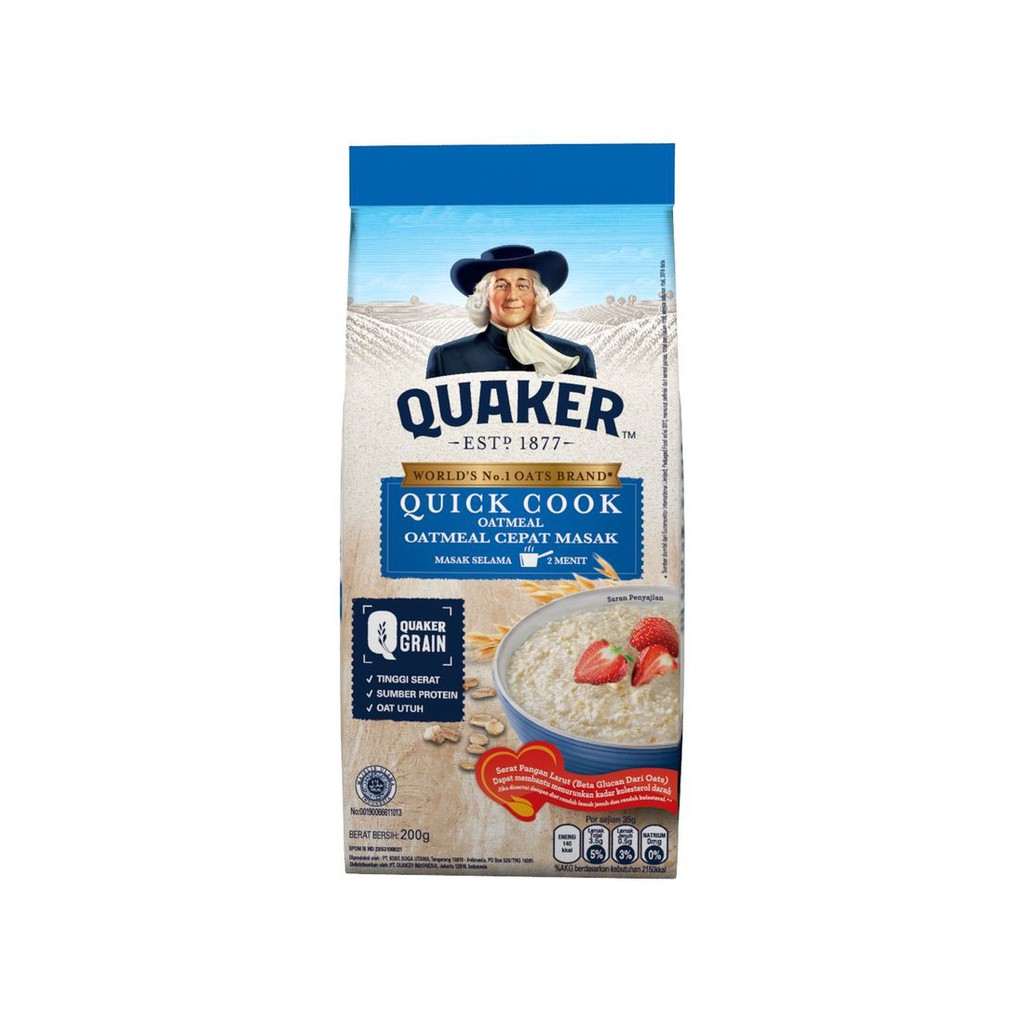 

QUAKER OATCOOKING OATMEAL (REFF) BIRU 200G