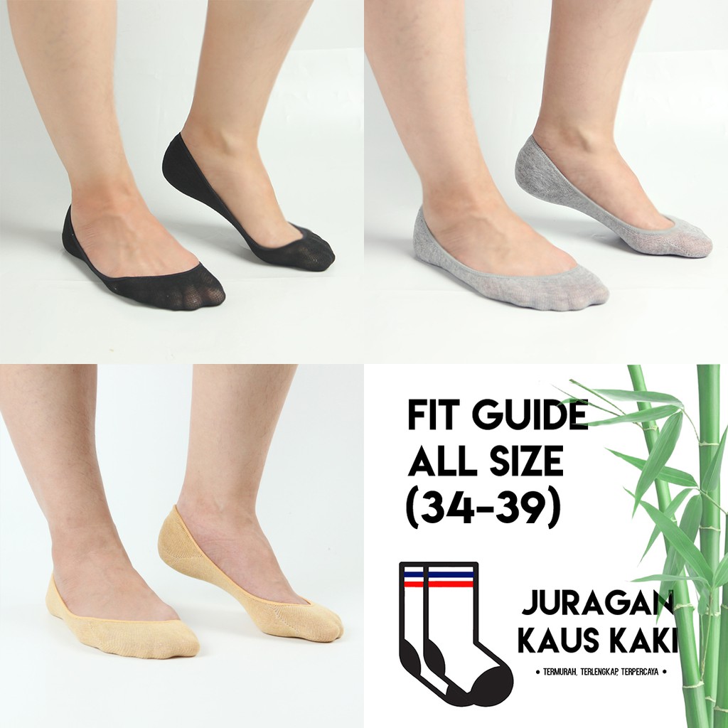Kaos Kaki Pendek Hidden Low Cut Serat Bambu Arang All Size Wanita-1