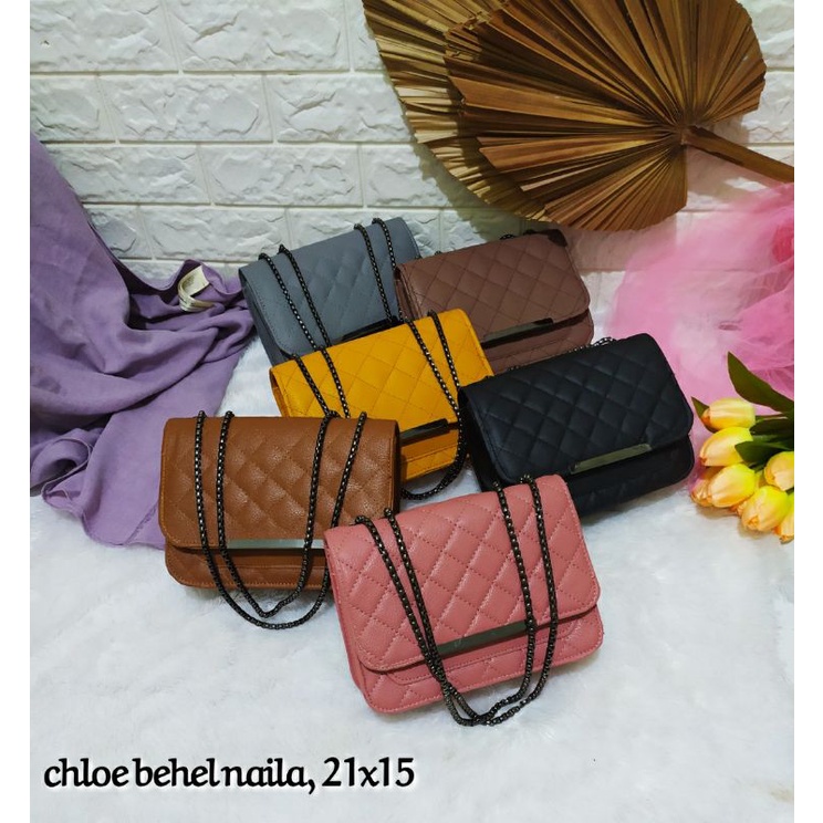 siap kirim, chloe behel naila,tas selempang wanita chloe