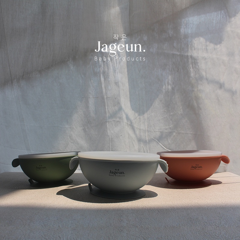 JAGEUN Premium Set Tertutup | Silicone Baby Sippy Cup, Silicone Suction Bowl Mangkok Tempat Makan