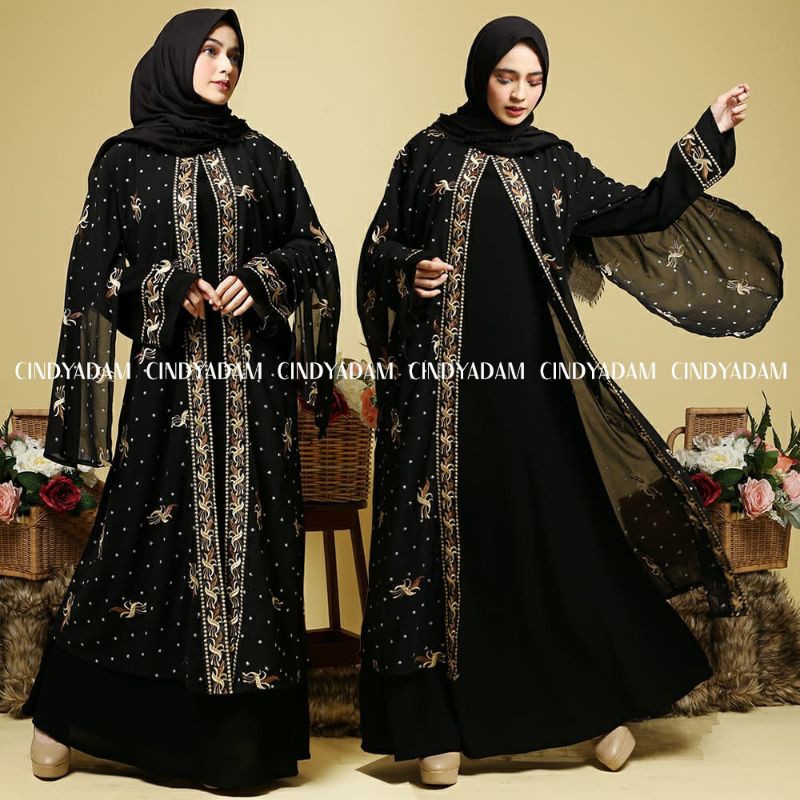 GAMIS ABAYA KIRANA//GAMIS ABAYA TURKI//GAMIS CERUTI HITAM