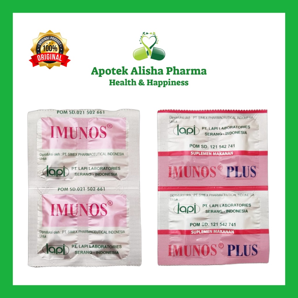 Imunos Tablet/Imunos Plus Tablet (Strip 4tablet)-Suplemen/Vitamin Daya Tahan Tubuh