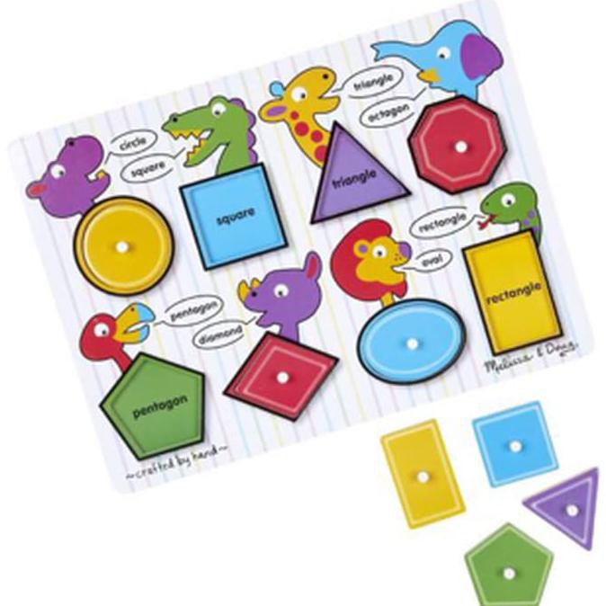 

14.84Ftgrdujh- Mainan Edukatif / Edukasi Anak - Puzzle Knop Bentuk / 8 Shapes Animal -Toko-Boneka.