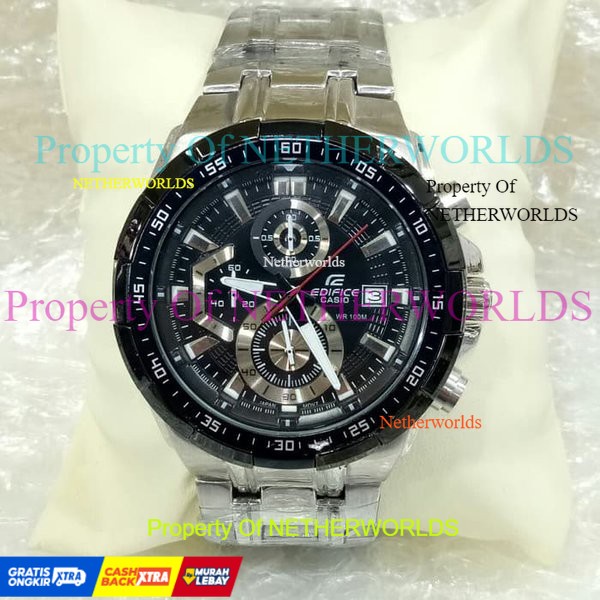 Jam Casio Edifice EFR 539D - 1A2VUDF Stainless Silver Dial Black