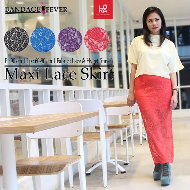 JANE COLLECTION || Bawahan Rok Wanita - Maxi Lace Skirt